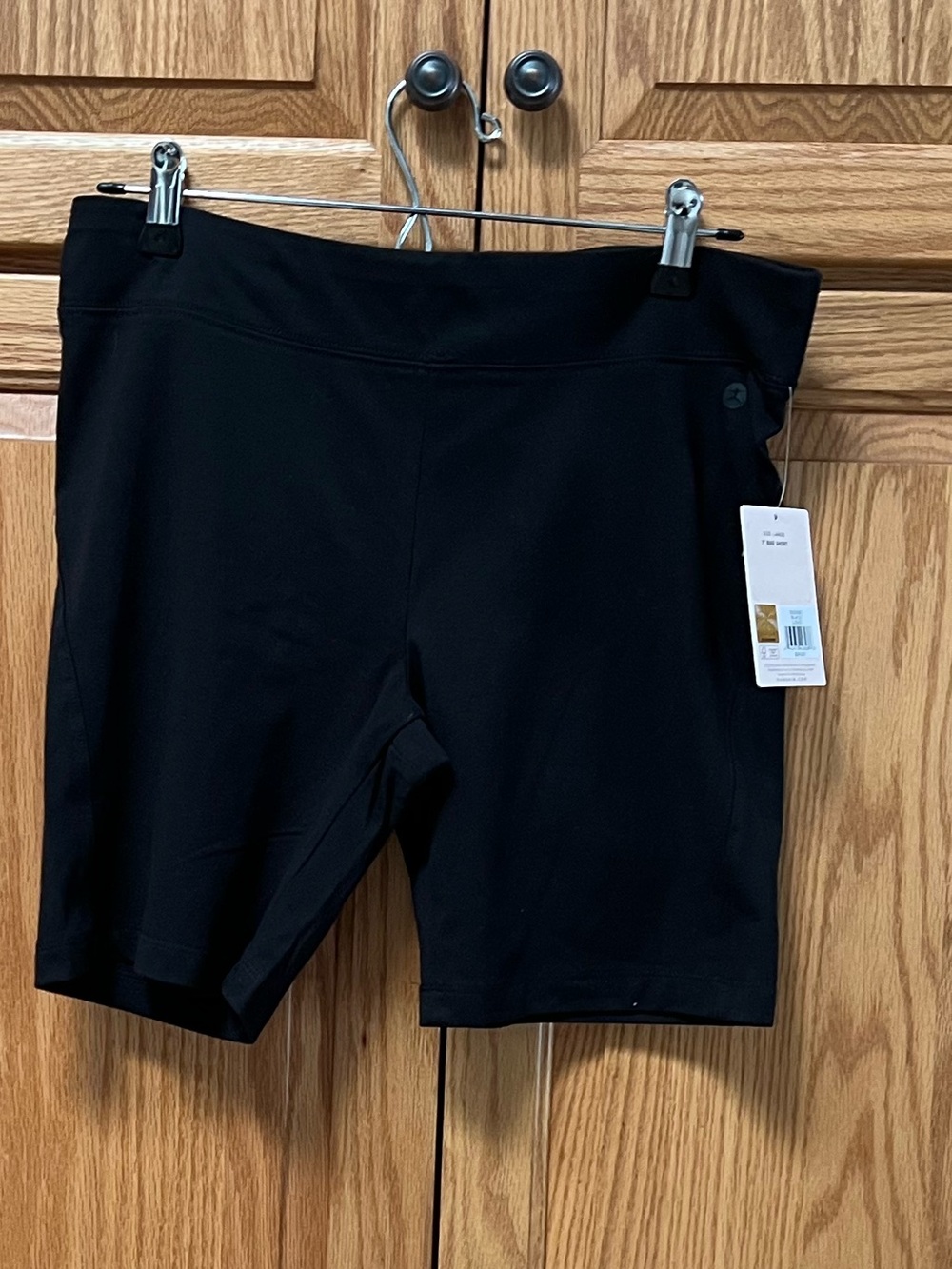 Danskin Black High-Rise Bike Shorts, NWT, Size L
